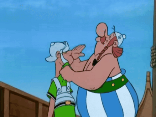 A Cartoon Character With A Red Beard And A Blue And White Outfit GIF