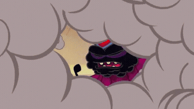 A Cartoon Character With A Red Button On His Head GIF