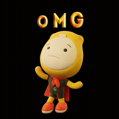 A Cartoon Character With A Red Cape And The Word Omg Behind Him GIF