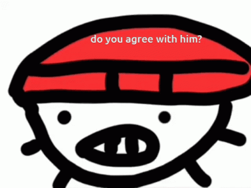 A Cartoon Character With A Red Hat And The Words Do You Agree With Him Below It GIF