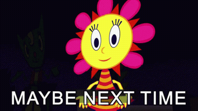 A Cartoon Character With A Red Hat And The Words Maybe Next Time On The Bottom GIF