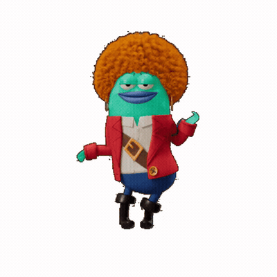 A Cartoon Character With A Red Jacket And A Red Afro GIF