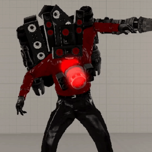 A Cartoon Character With A Red Light On His Chest GIF