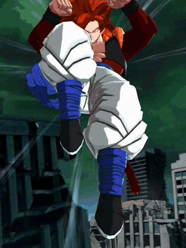 A Cartoon Character With A Red Shirt And Blue Pants GIF