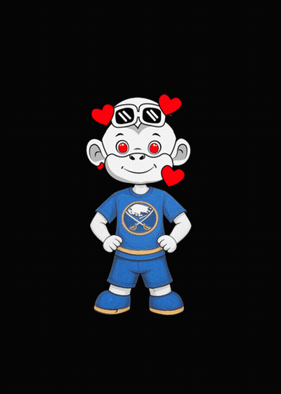 A Cartoon Character With A Sabres Shirt On GIF
