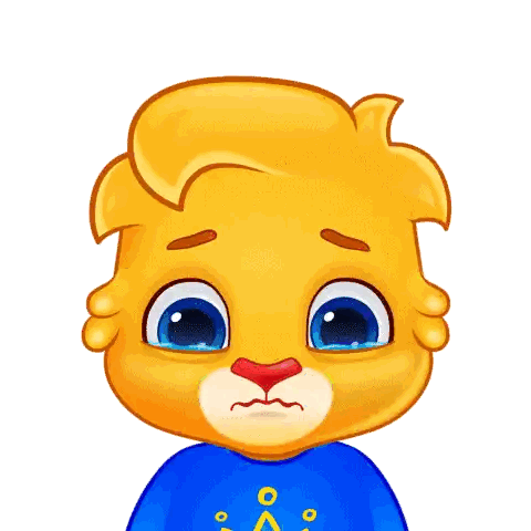 A Cartoon Character With A Sad Look On His Face Wearing A Blue Shirt Sticker
