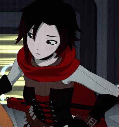 A Cartoon Character With A Scarf Around Her Neck And A Buckle On Her Wrist GIF
