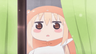 A Cartoon Character With A Scarf Around Her Neck Looks Out A Window GIF