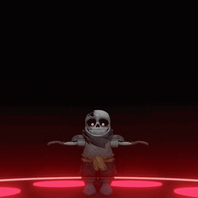 A Cartoon Character With A Scarf Around His Neck Is Dancing In A Dark Room GIF