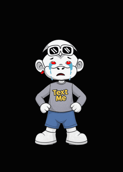 A Cartoon Character With A Shirt That Says Text Me GIF