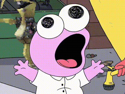 A Cartoon Character With A Shocked Expression On His Face GIF