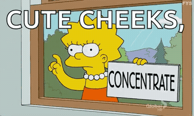 A Cartoon Character With A Sign That Says Concentrate GIF