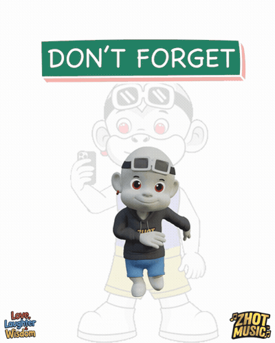 A Cartoon Character With A Sign That Says " Do N't Forget " GIF