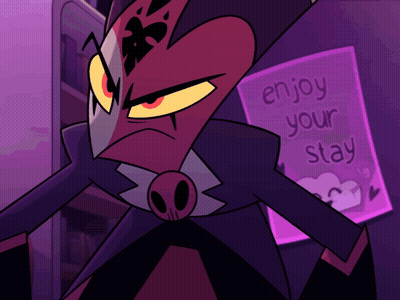 A Cartoon Character With A Sign That Says Enjoy Your Stay GIF