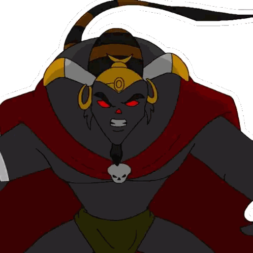 A Cartoon Character With A Skull On His Shoulder Sticker