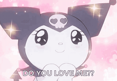 A Cartoon Character With A Skull On Its Head And The Words `` Do You Love Me ? '' GIF