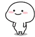A Cartoon Character With A Smile On His Face And A Pink Cheek Is Standing On A White Background . Sticker