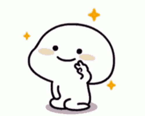 A Cartoon Character With A Smile On His Face And A Yellow Star In The Background . GIF