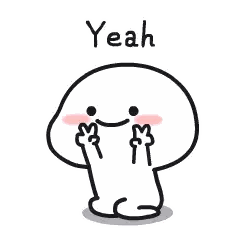 A Cartoon Character With A Smile On His Face And The Word Yeah Written On It . Sticker