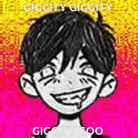 A Cartoon Character With A Smiley Face And The Words Giggity Giggity Giggity Goo On The Bottom . GIF