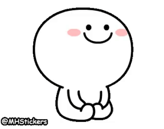 Smiley Cartoon Character Sitting With Folded Hands GIF