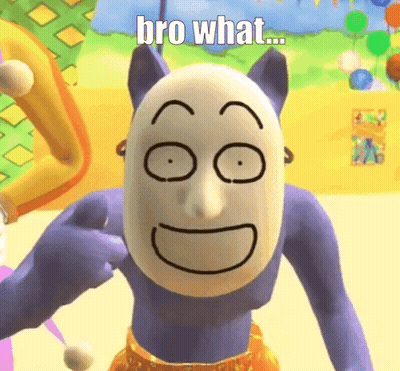 A Cartoon Character With A Smiley Face On His Face And The Words Bro What GIF