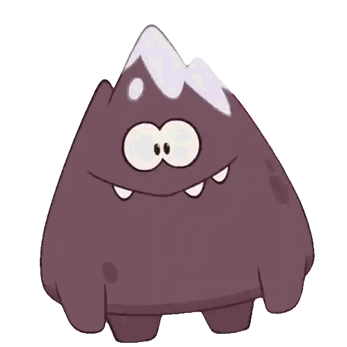 A Cartoon Character With A Snowy Mountain On Top Sticker