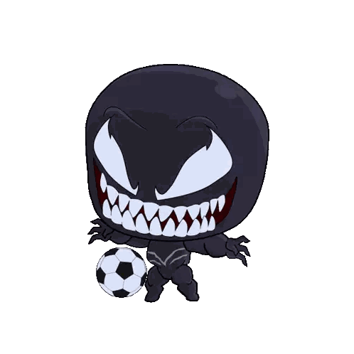 A Cartoon Character With A Soccer Ball On Its Head Sticker