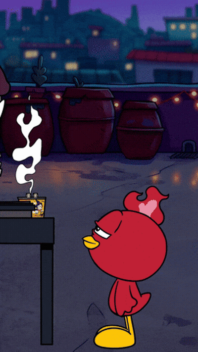 A Cartoon Character With A Speech Bubble Saying Hey Hot Stuff GIF
