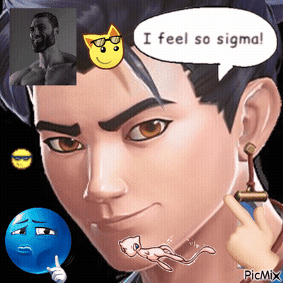 A Cartoon Character With A Speech Bubble That Says I Feel So Sigma GIF