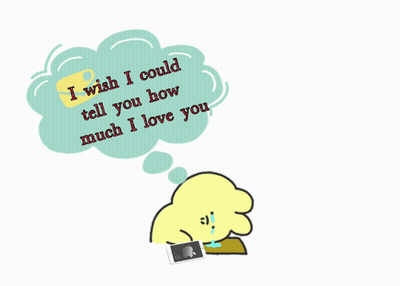 A Cartoon Character With A Speech Bubble That Says I Wish I Could Tell You How Much I Love You GIF