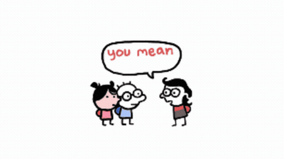 A Cartoon Character With A Speech Bubble That Says We Are Friends For Real GIF