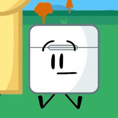 A Cartoon Character With A Square Face And Arms And Legs GIF
