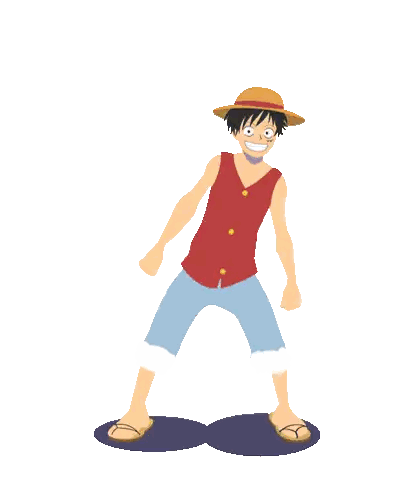 A Cartoon Character With A Straw Hat And A Red Vest Sticker