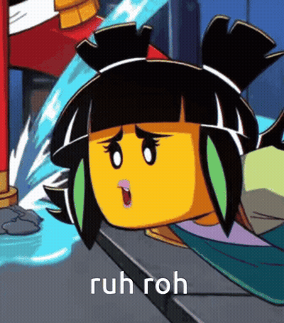 A Cartoon Character With A Surprised Look On Her Face And The Word Ruh Roh Below Her GIF