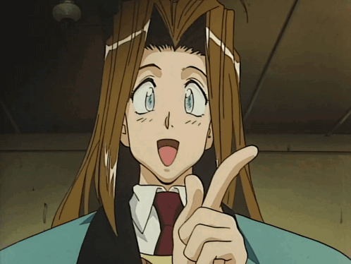 A Cartoon Character With A Surprised Look On Her Face Is Pointing Upwards GIF