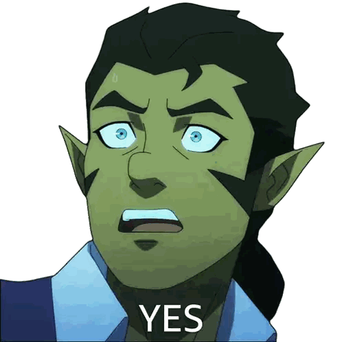 A Cartoon Character With A Surprised Look On His Face And The Word Yes Underneath Him Sticker
