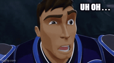 A Cartoon Character With A Surprised Look On His Face And The Words Uh Oh Below Him GIF