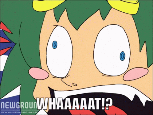 A Cartoon Character With A Surprised Look On His Face And The Words " Whaaaaat ! " GIF
