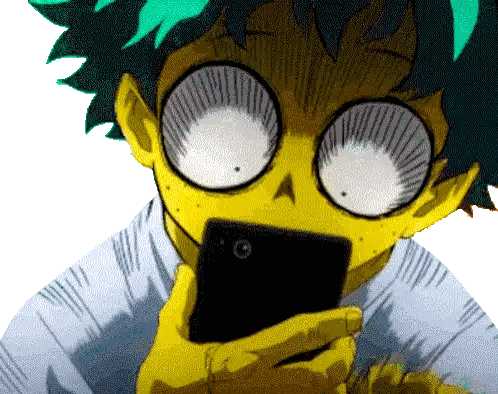A Cartoon Character With A Surprised Look On His Face Holding A Cell Phone Sticker