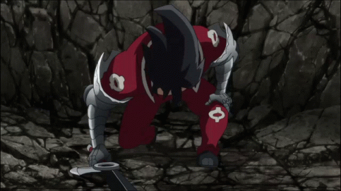 A Cartoon Character With A Sword And A Shield On His Sleeves GIF