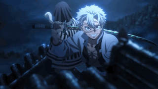 A Cartoon Character With A Sword In His Hand GIF