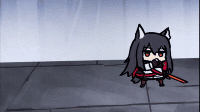 A Cartoon Character With A Sword Is Standing On A Tiled Floor . GIF