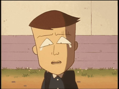 A Cartoon Character With A Tear Running Down His Eye GIF