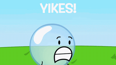 A Cartoon Character With A Thermometer On His Head And The Words " Yikes " Above Him GIF