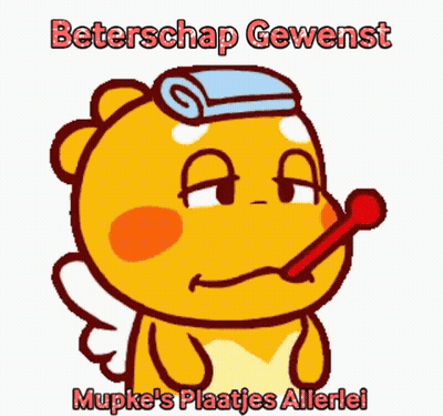 A Cartoon Character With A Towel On His Head And A Thermometer In His Mouth GIF