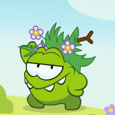 A Cartoon Character With A Tree Branch On His Head GIF