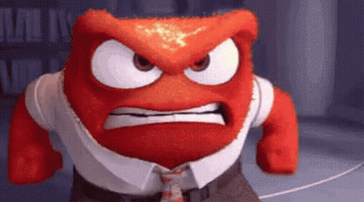 A Cartoon Character With A Very Angry Face Is Wearing A White Shirt And Tie GIF