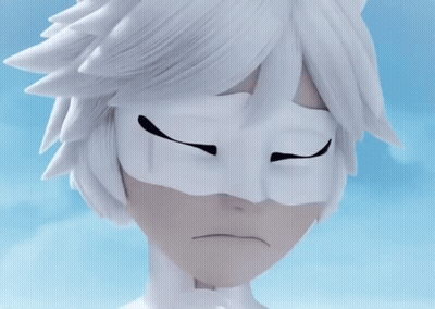 A Cartoon Character With A White Mask On His Face And The Words Save Me On The Bottom GIF