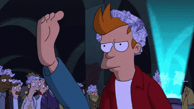 A Cartoon Character With A Wig On His Head GIF